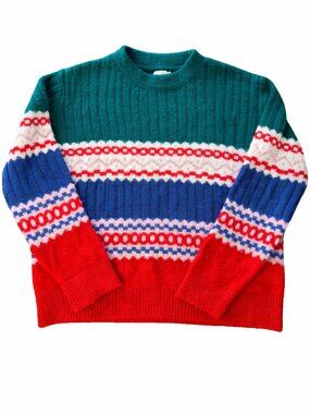 Urban Outfitters Color Pop Fair Isle Sweater Multicolor Crewneck Size M